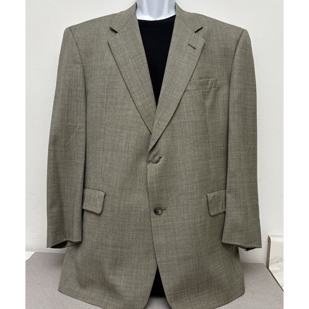 Hart Schaffner Marx Gold Trumpeter 2 Piece Suit Mens 43R, 40x30 Gray Micro Check